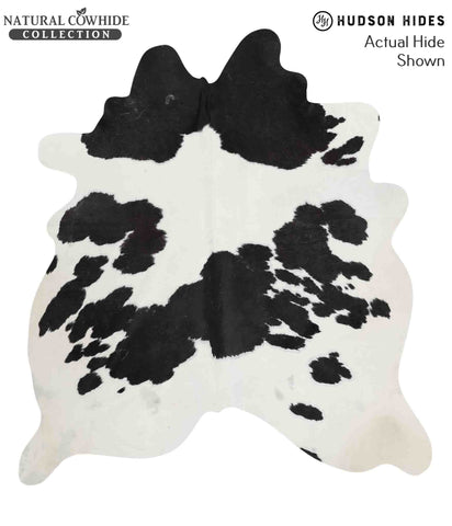Black and White X-Large Brazilian Cowhide Rug 7'1"H x 6'6"W