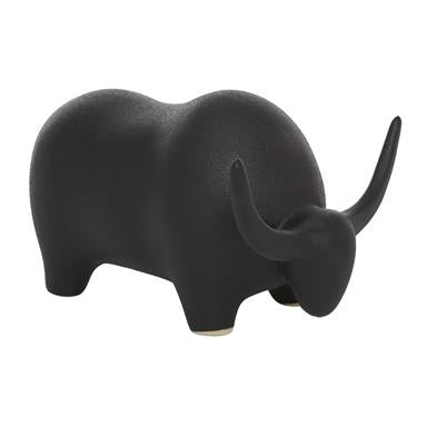 CERAMIC BULL SCULPTURE 8"W, 7"H