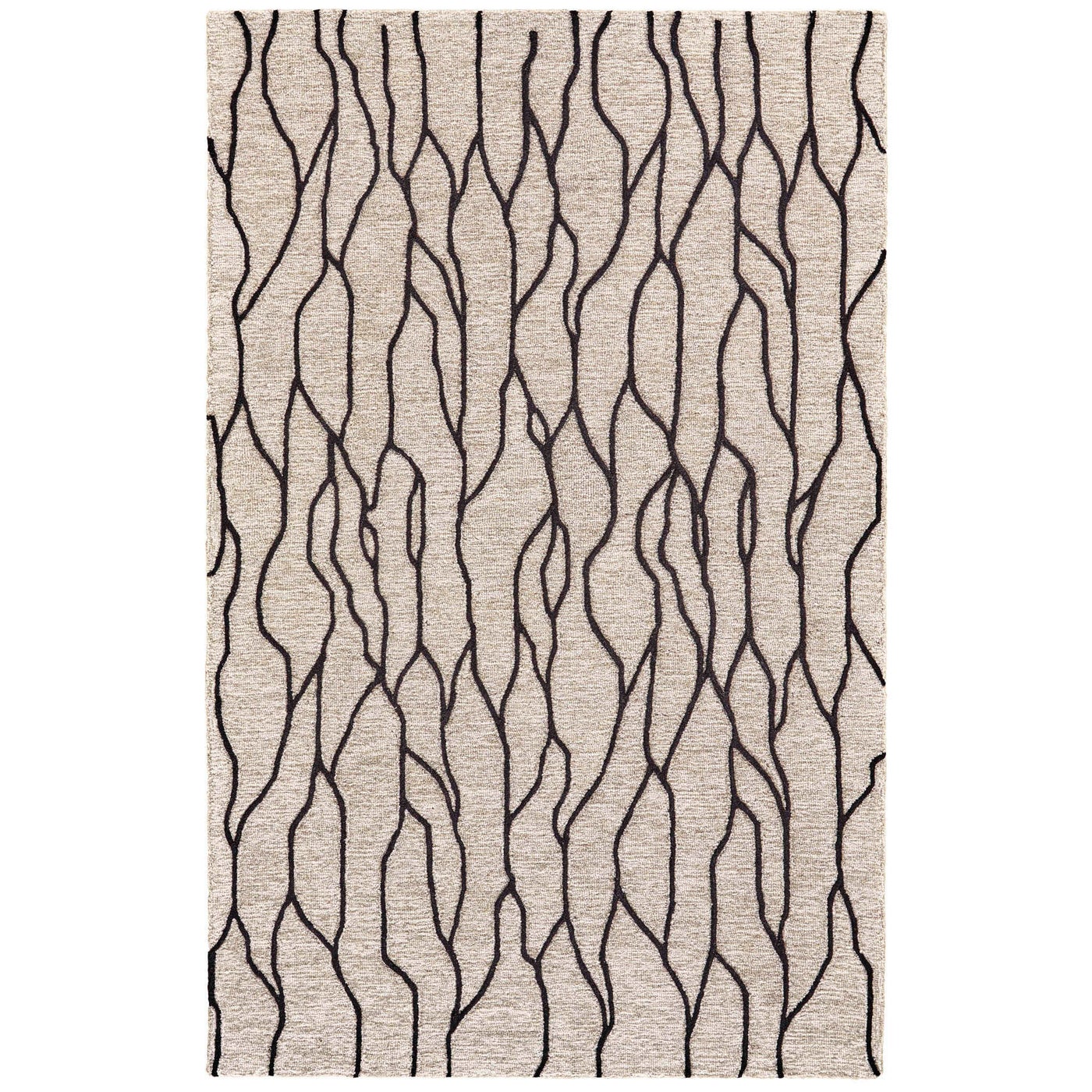 Enzo 8'x11' Rect Area Rug - Black/Taupe