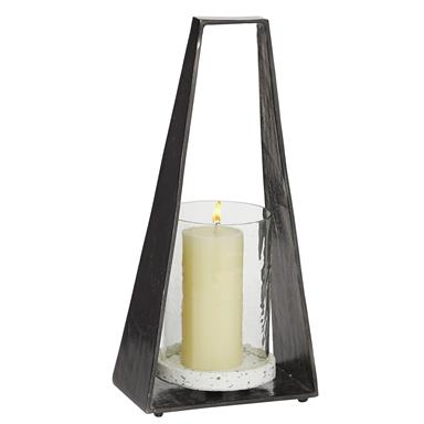 Alum Terrazzo Lantern 7"W X 14"H