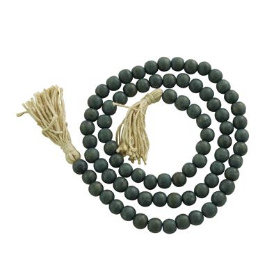 Wood Bead Garland GRN 80"L