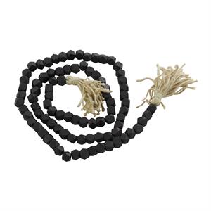 Wood Bead Garland BLK 80"L