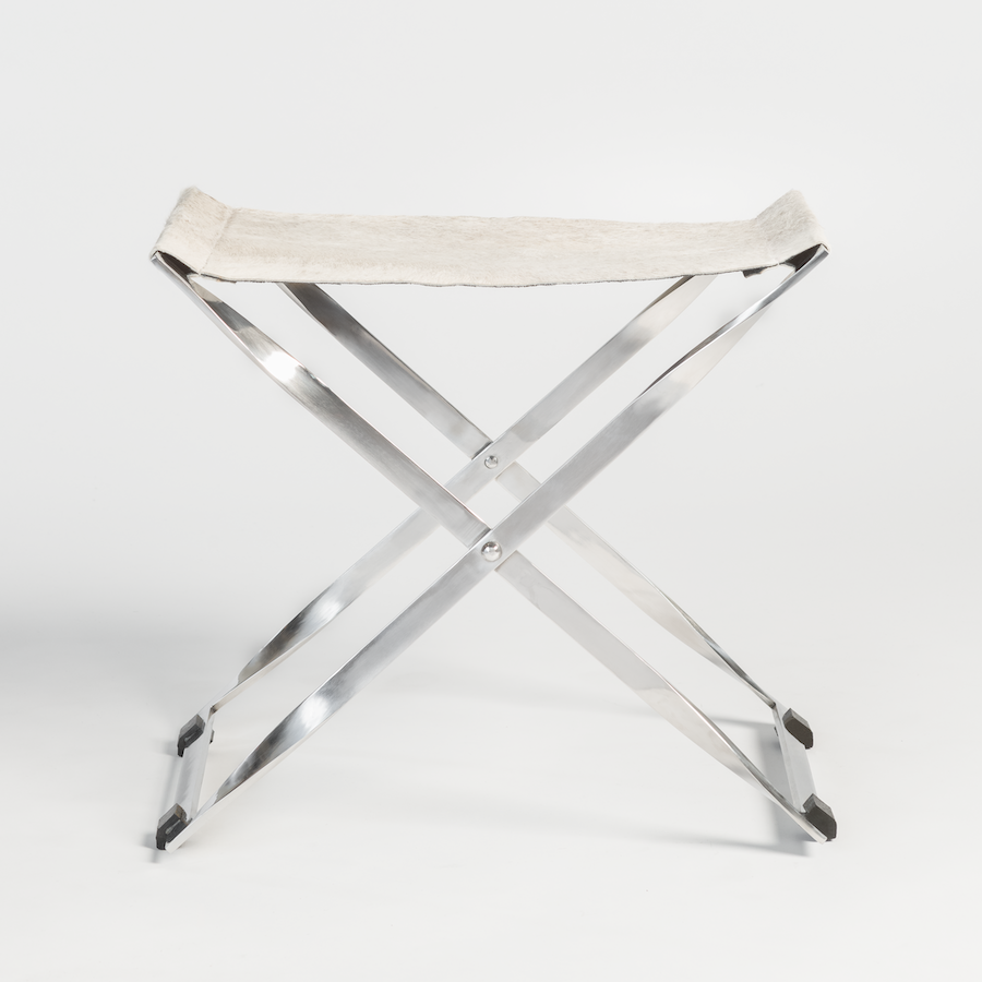 Harper Scissor Ottoman Frosted Hide
