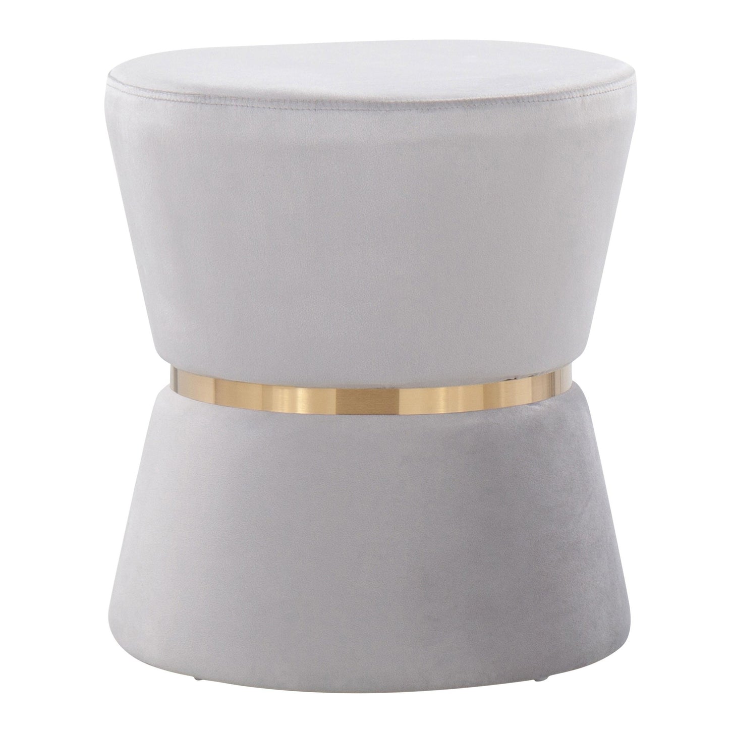 Gemma Ottoman - Silver Velvet/Gold