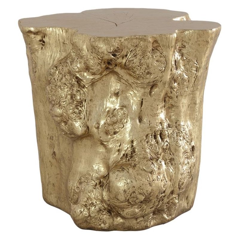 Log Side Table, Gold Leaf