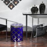 BLUE/SILVER QUATREFOIL GARDEN STOOL