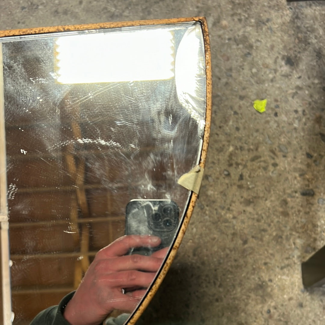 Half Moon Mirrored Side Table