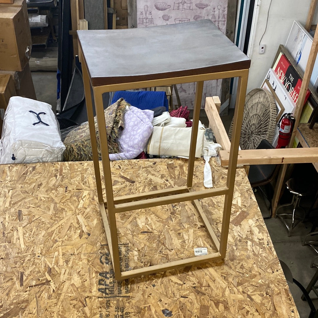 Metal and Wood Bar Stool