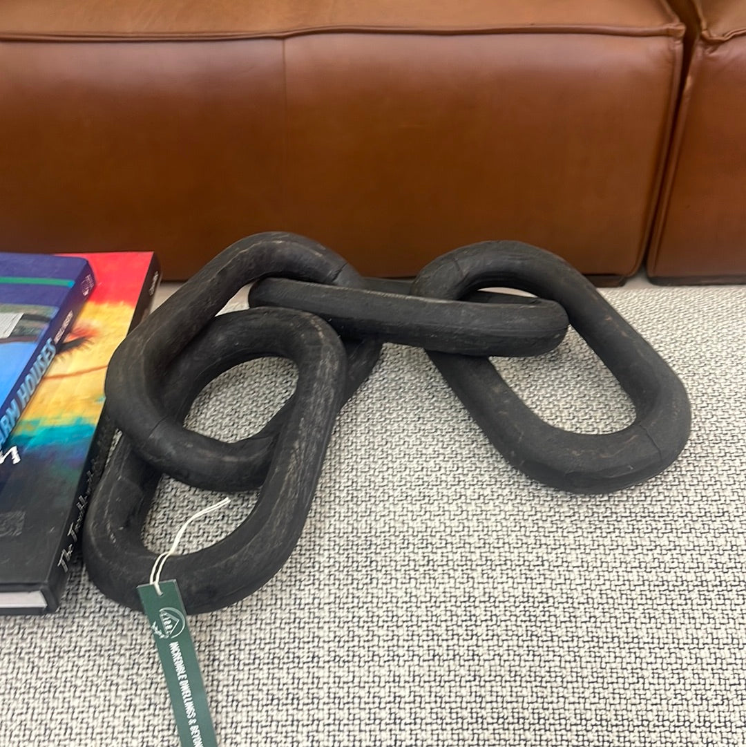 Black wood chain links