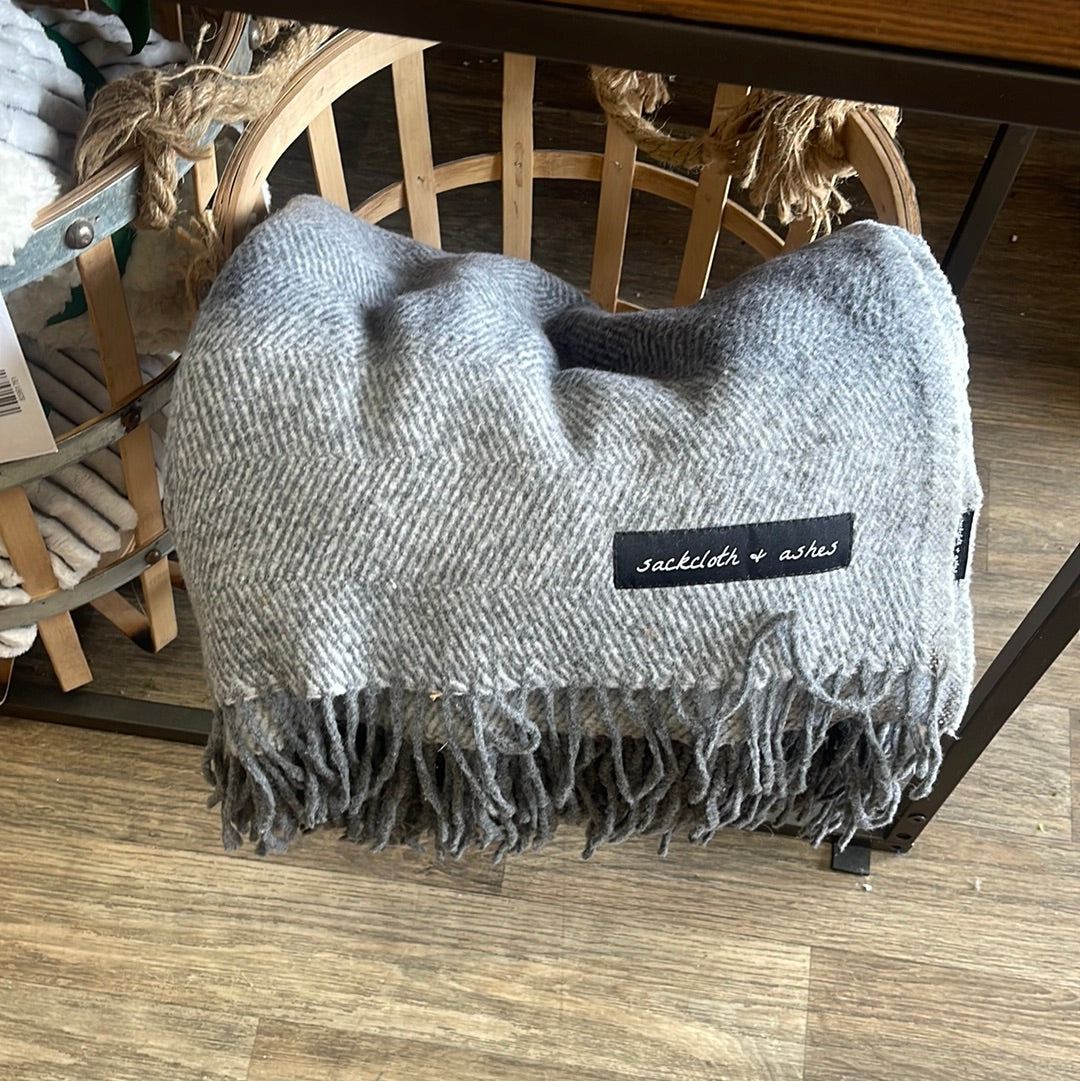 Sackcloth throw blanket