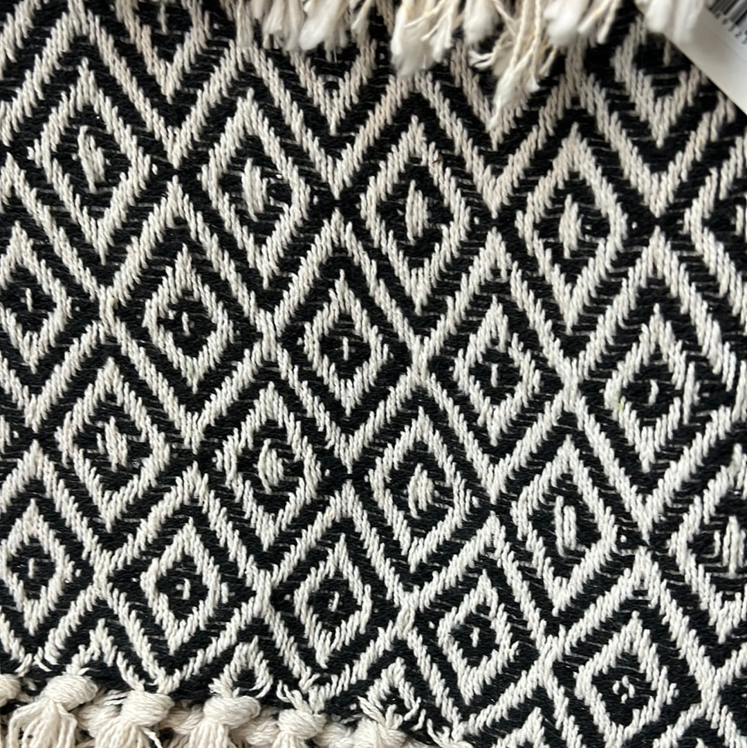 Black and cream throw