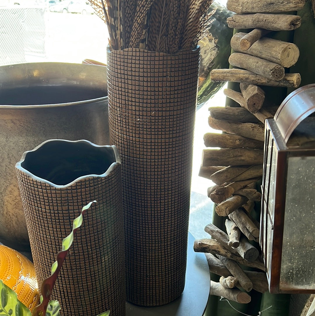 Tall wood floor vase large