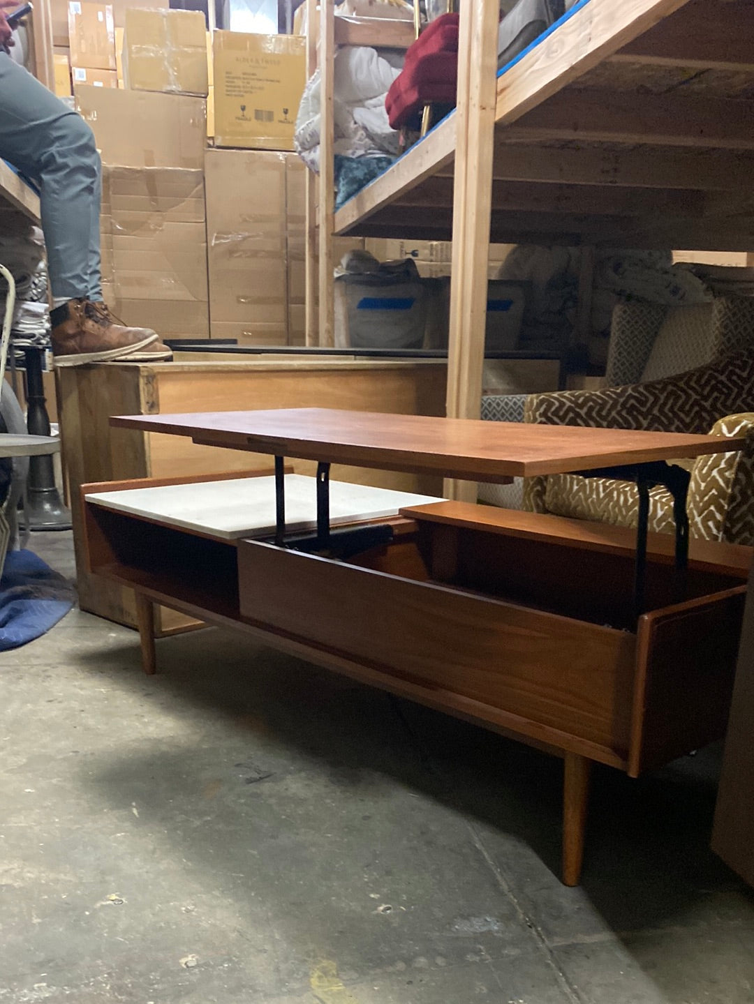 Coffee Table with Marble Inlay