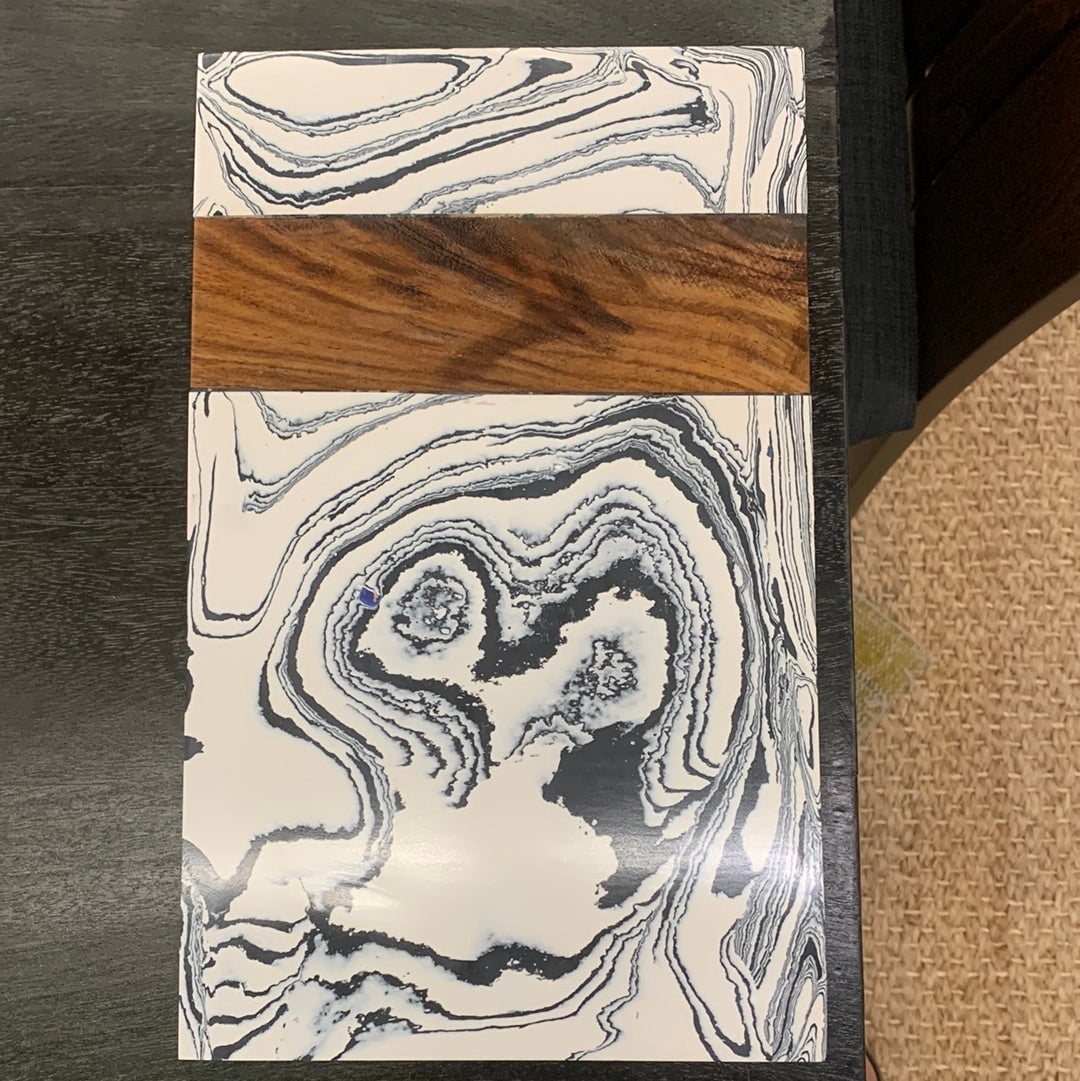 Zebra Marble & Wood Cutting Board
