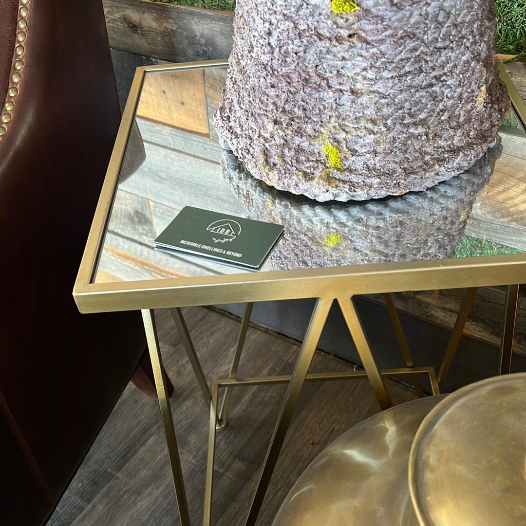 Gold table with mirrored top