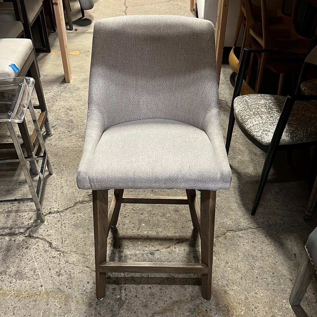 Grey upholstered bar stool