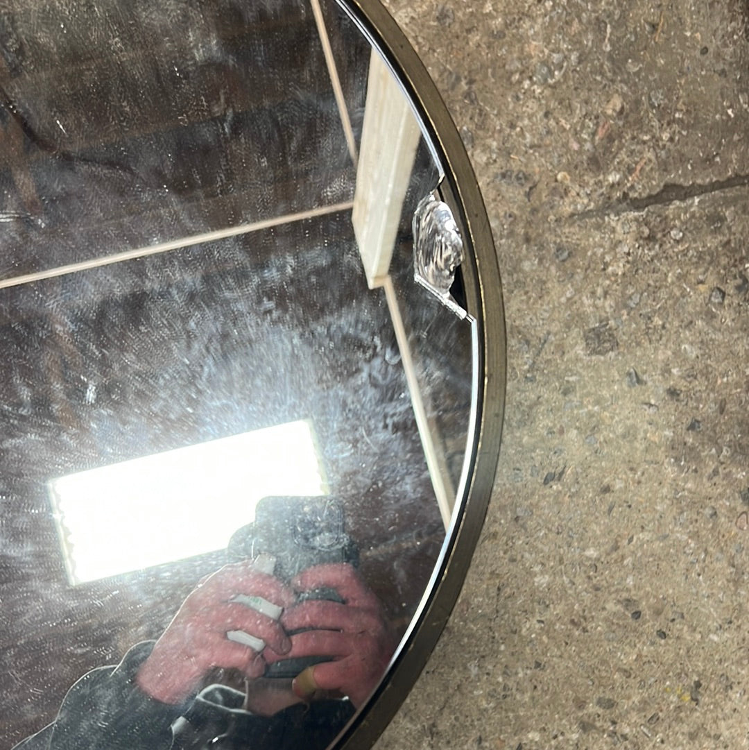 Mirror Glass Top with Stylish Brass Body