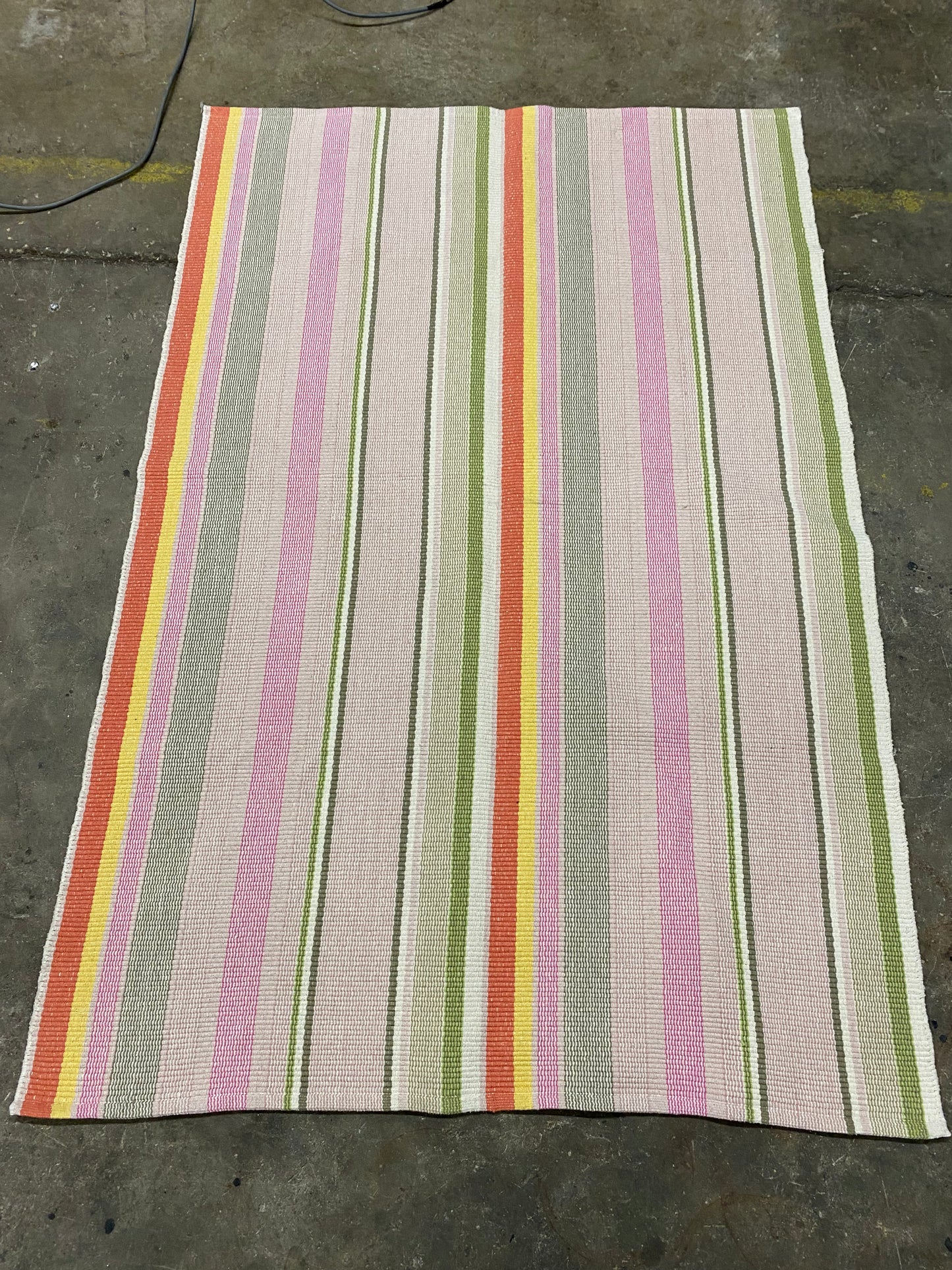 Small Colorful Striped Outdoor 4x6 Rug