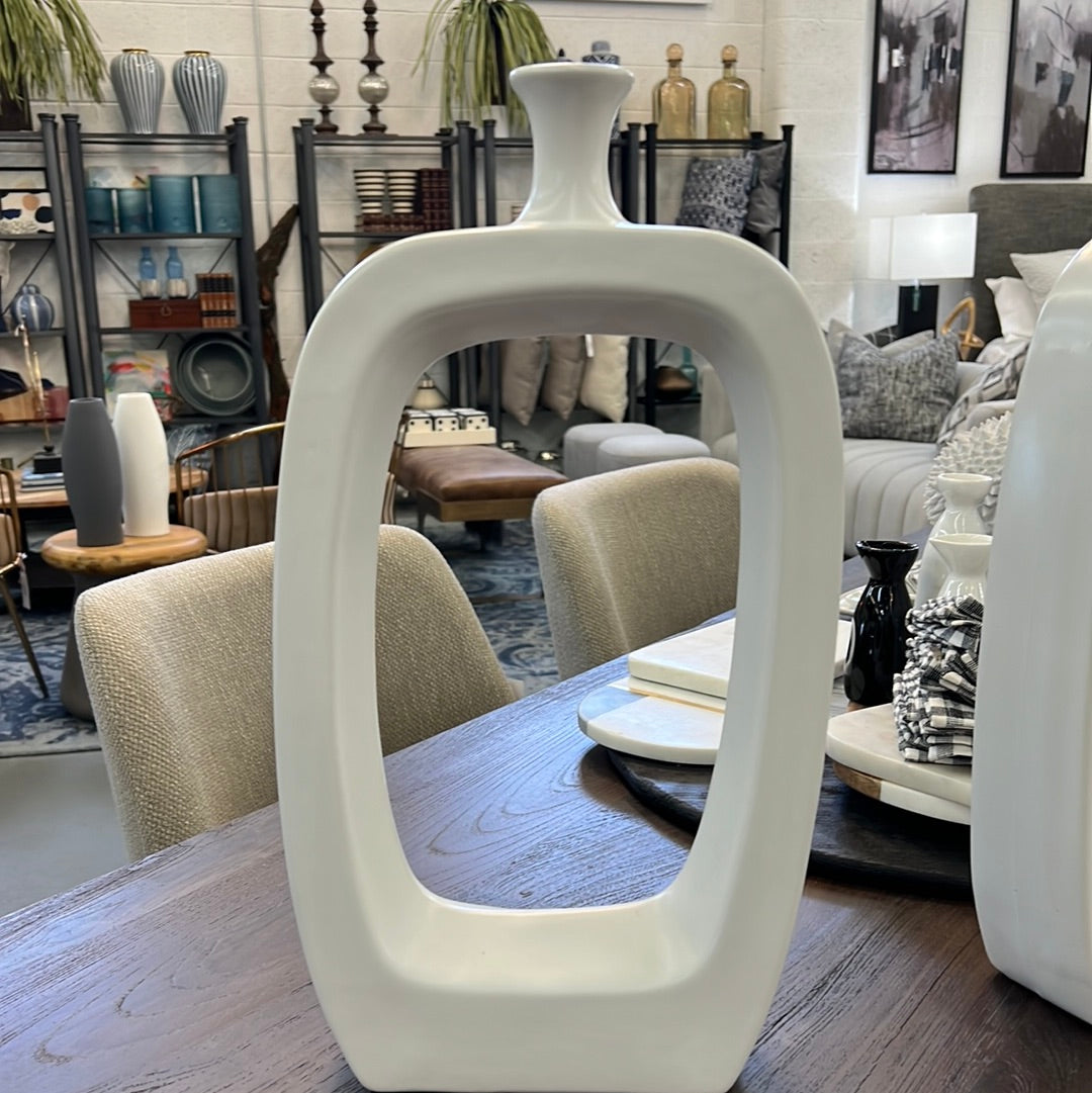 White O Vase