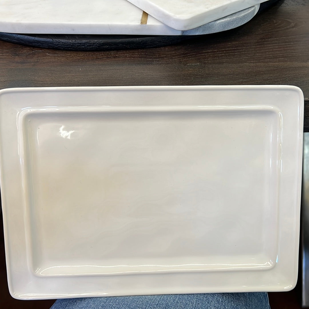 White Ceramic Platter Sm