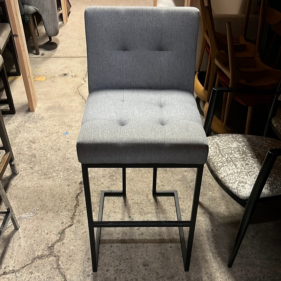 Grey upholstered bar stool
