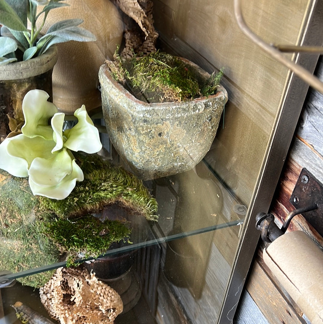 Weathered concrete planter