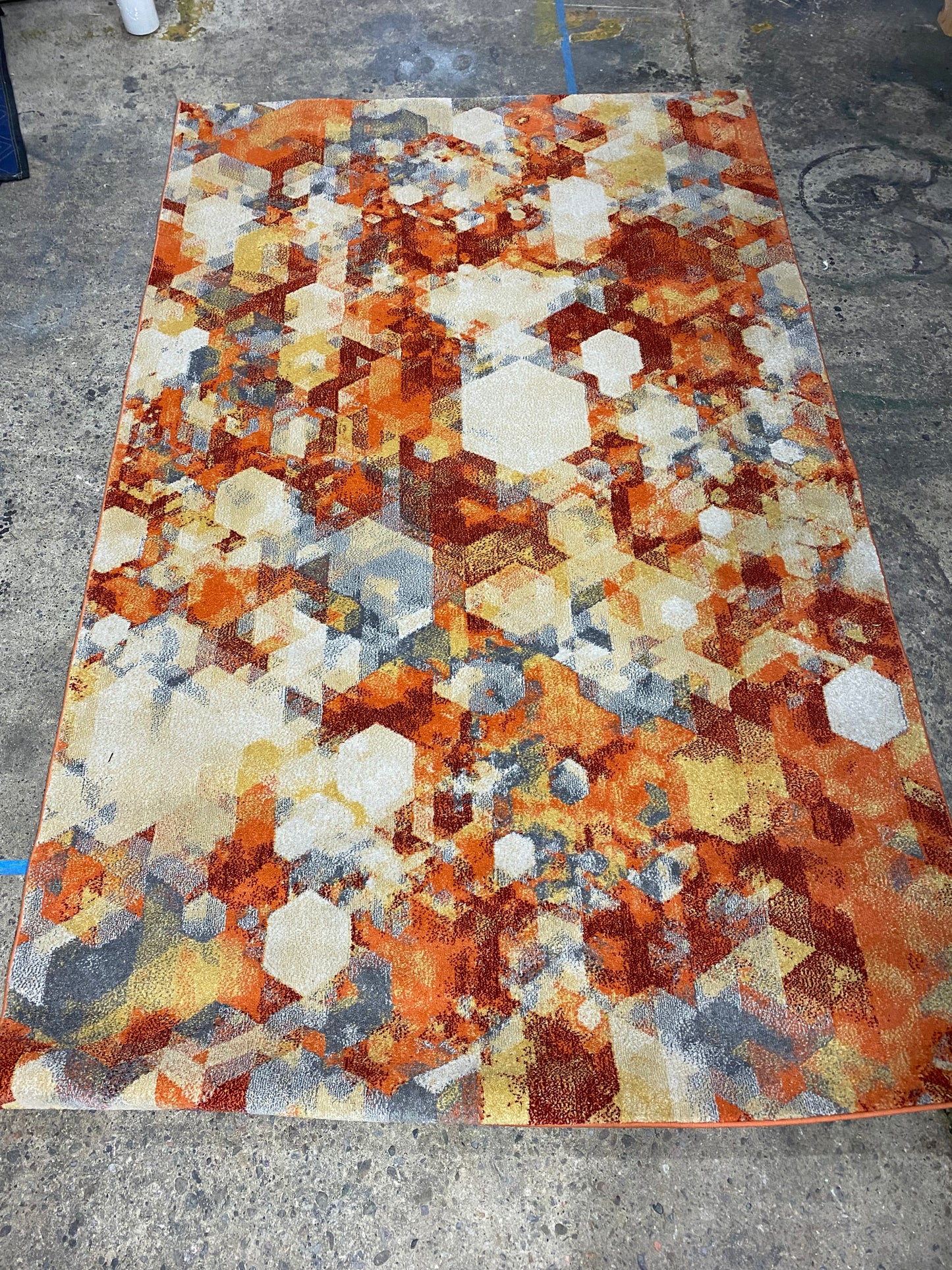 Orange Patterned 5x8 Area Rug
