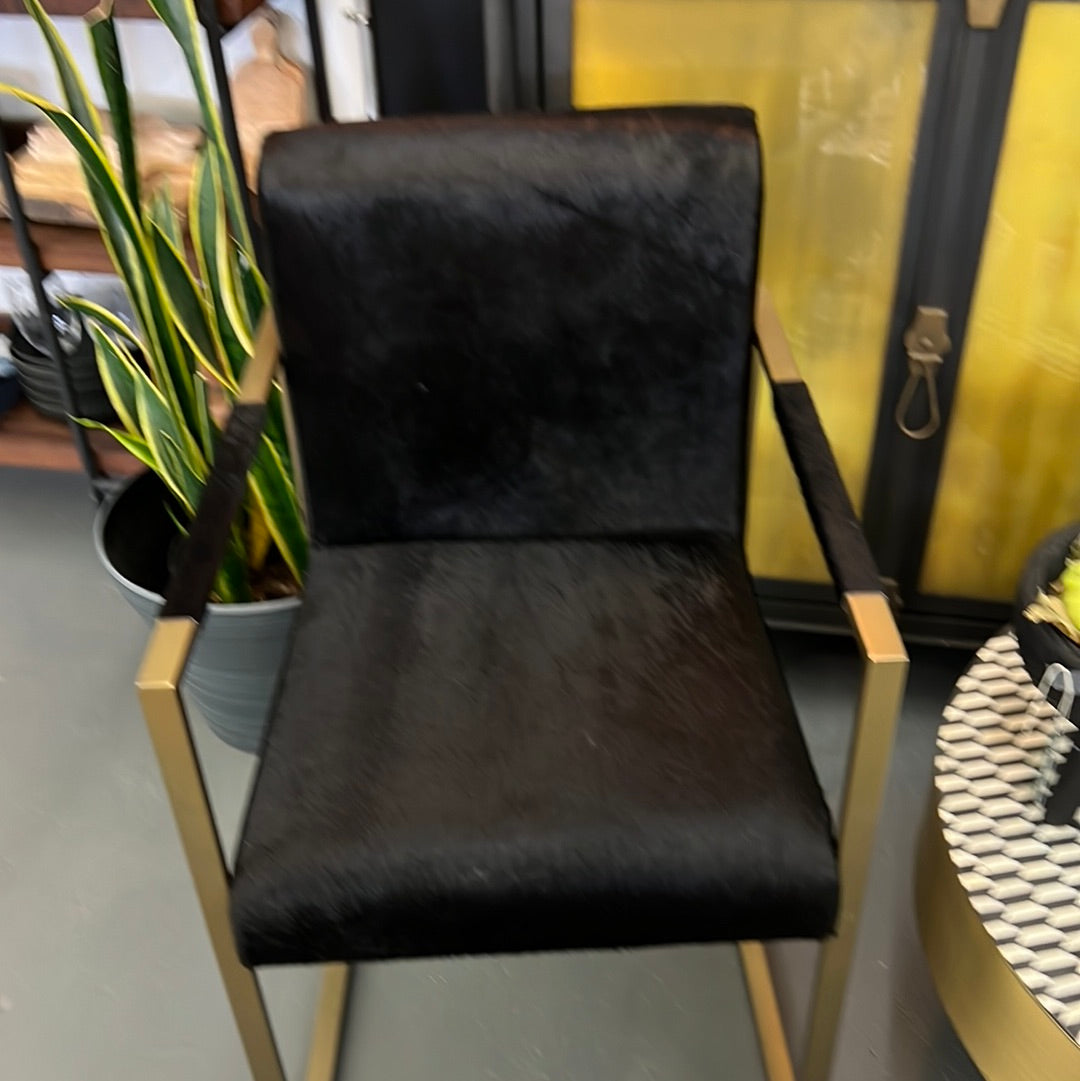 Black and Gold Cowhide Chairs
