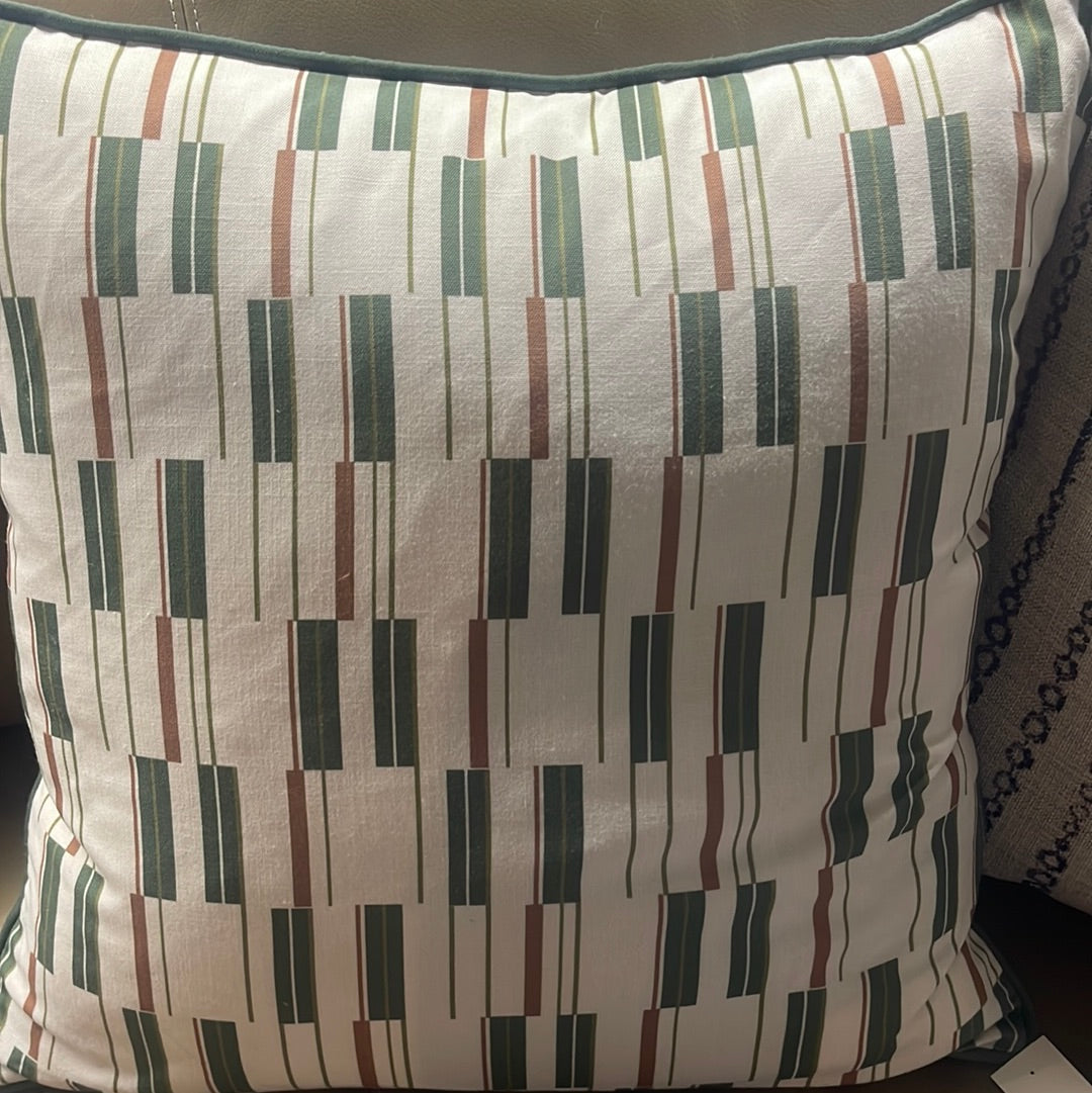 Green stripe pillow