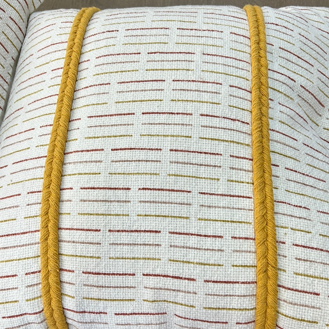 Yellow and white pillow