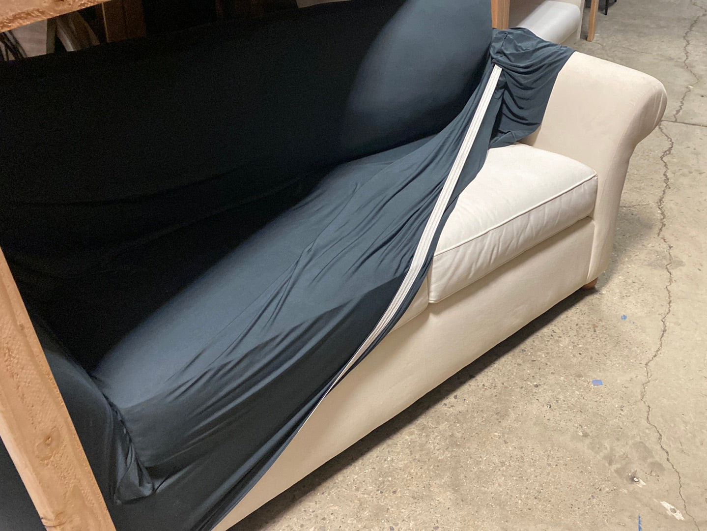 White Couch with gray Cover