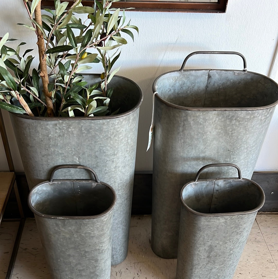 Wall mounted bucket planter set of 2