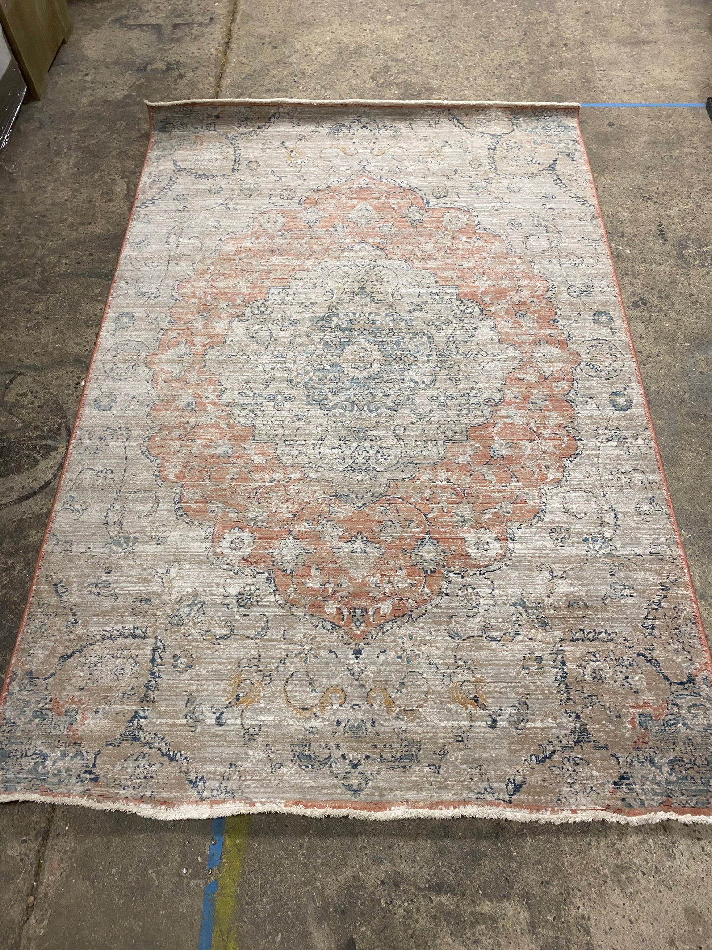 Orange and Gray 5x8 Area Rug