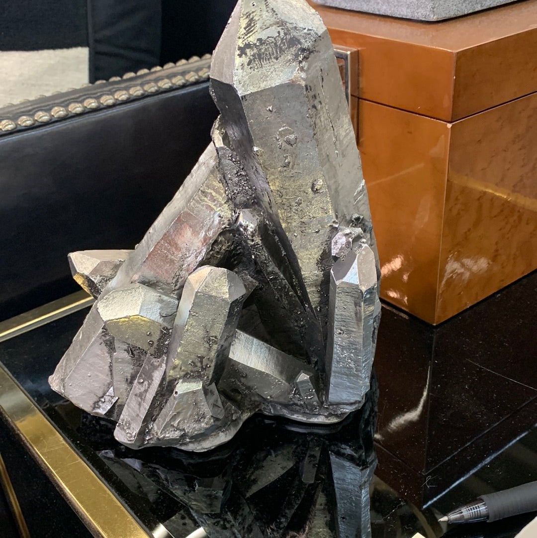 Metallic crystal sculpture