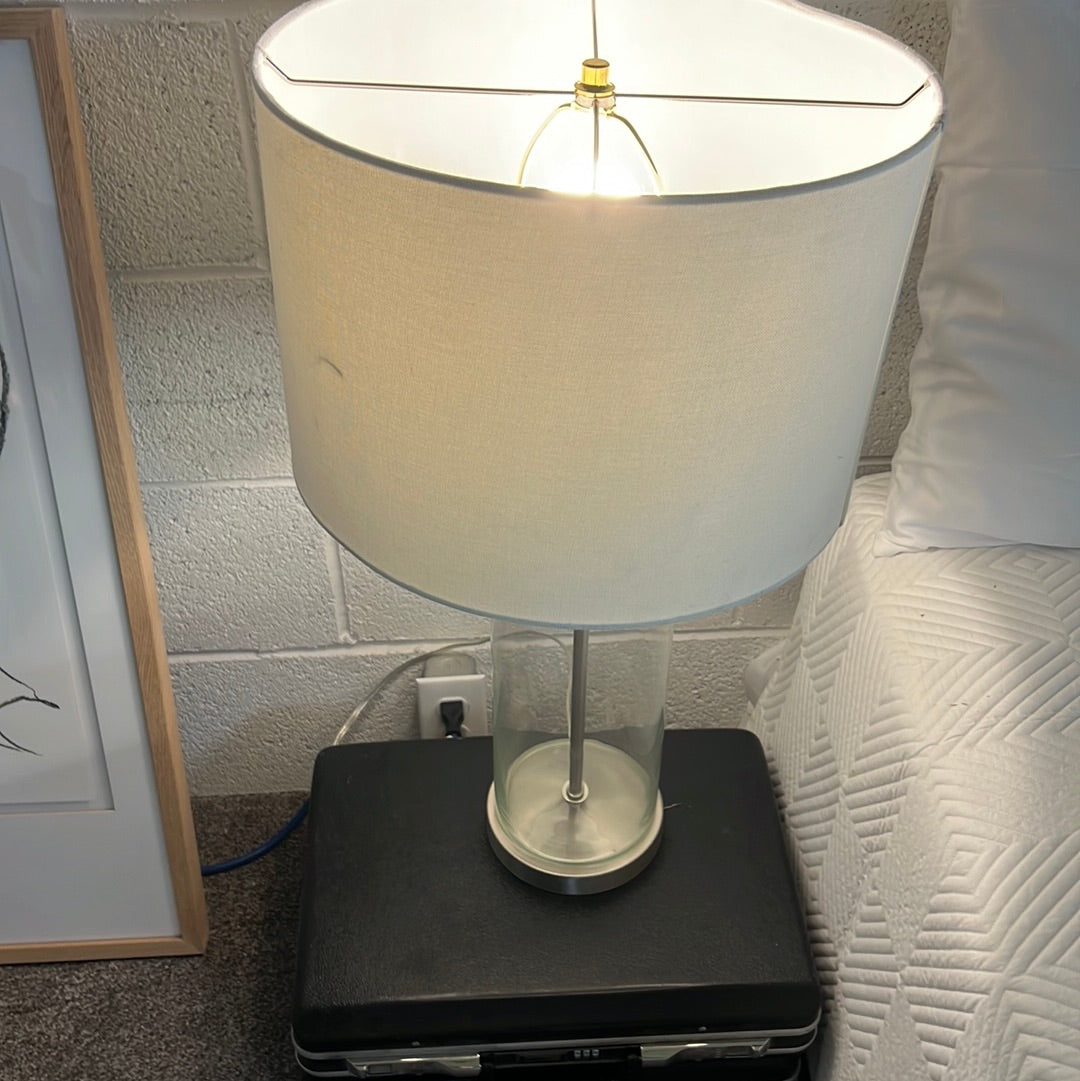 Glass and Nickel Lamp