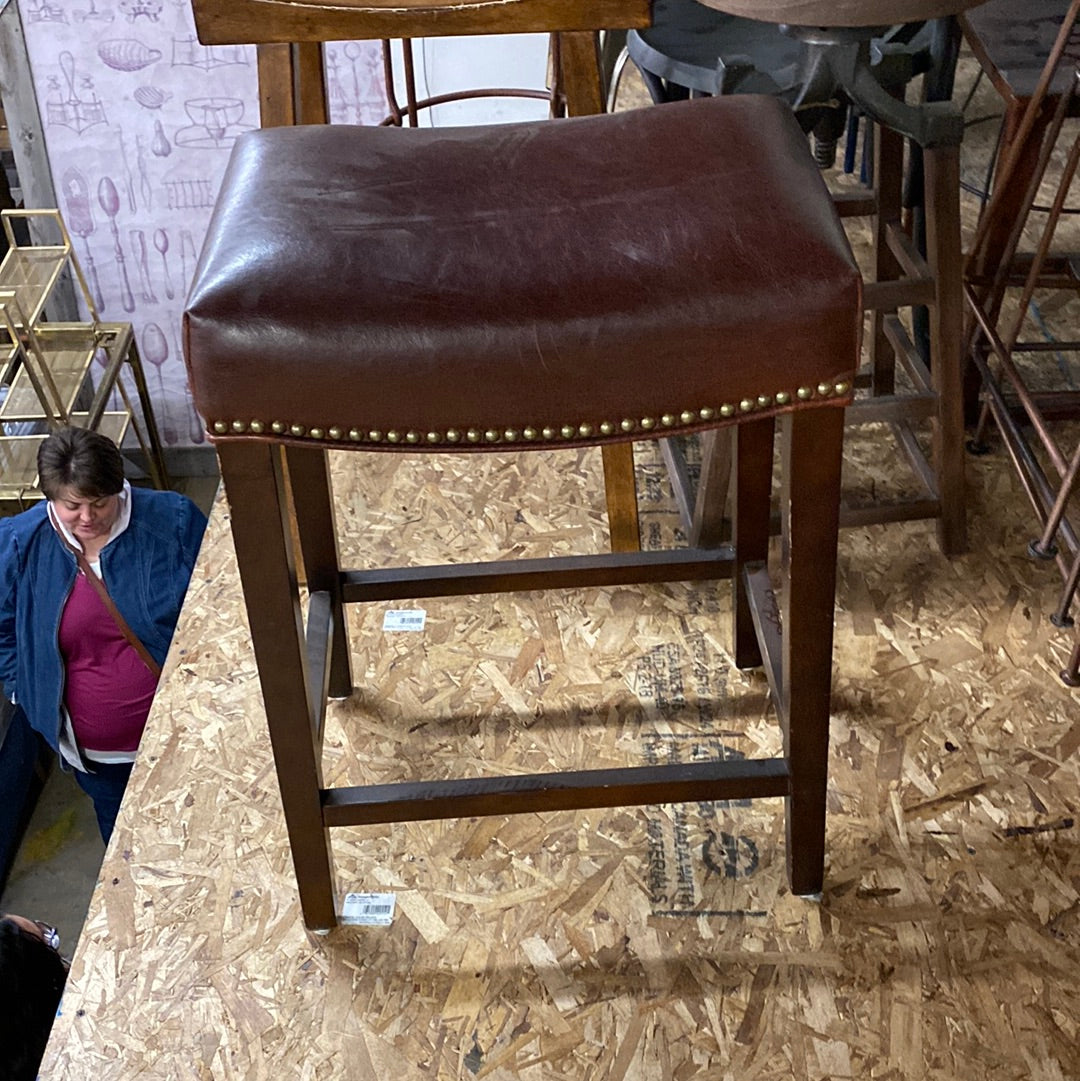 Leather Saddle Counter Stool