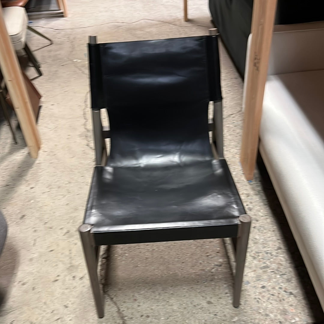 Black Leather Side Chair