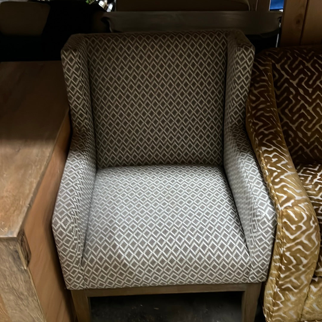 Diamond Patterned Grey Side Chair