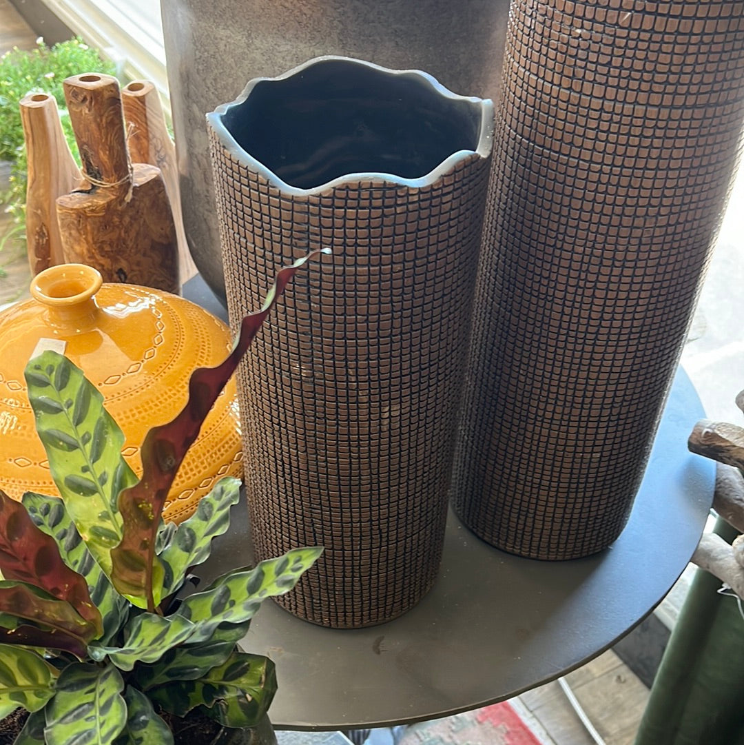 Tall wood floor vase small
