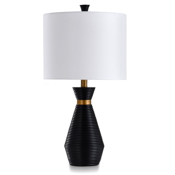 Satin Black & Antique Brass Table Lamp