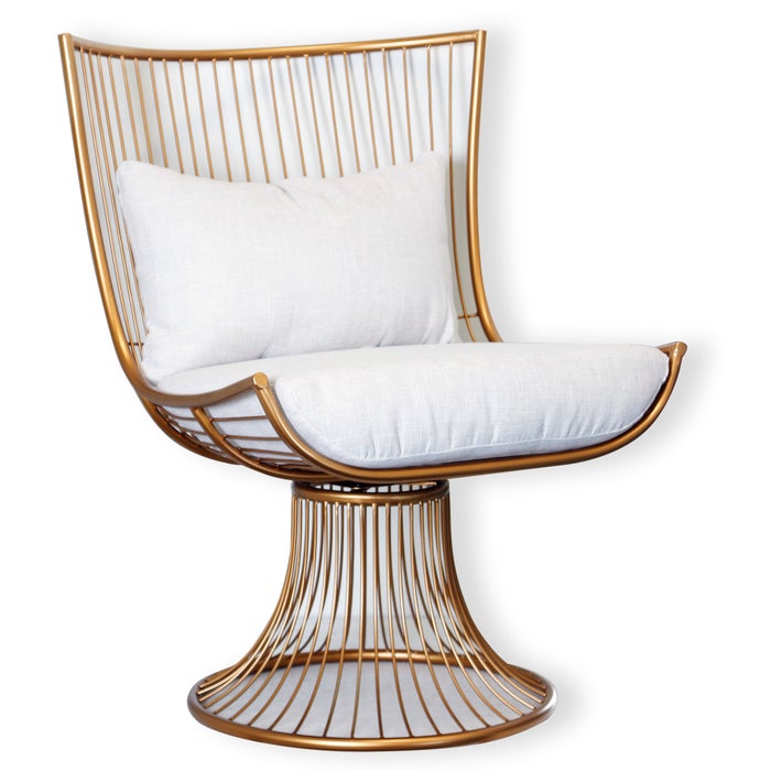 Rose Gold Linen Accent Chair