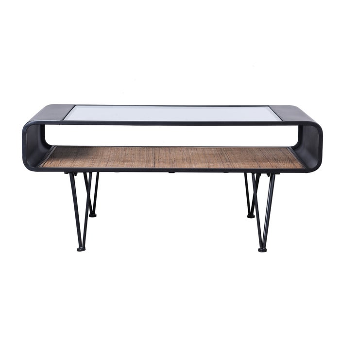 Black & Gold Tweed Rect Coffee Table