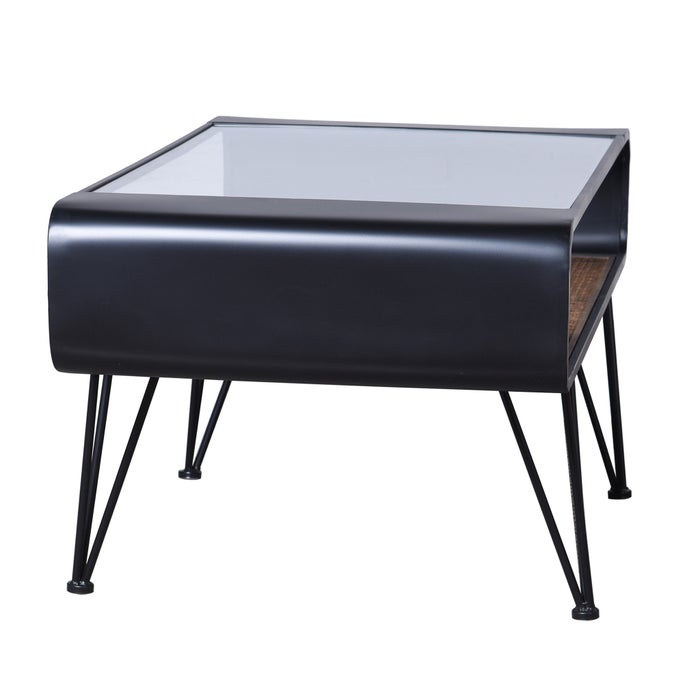 Black & Gold Tweed Rect Coffee Table