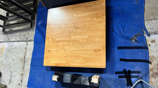 Square Wood Top Dining Table #11