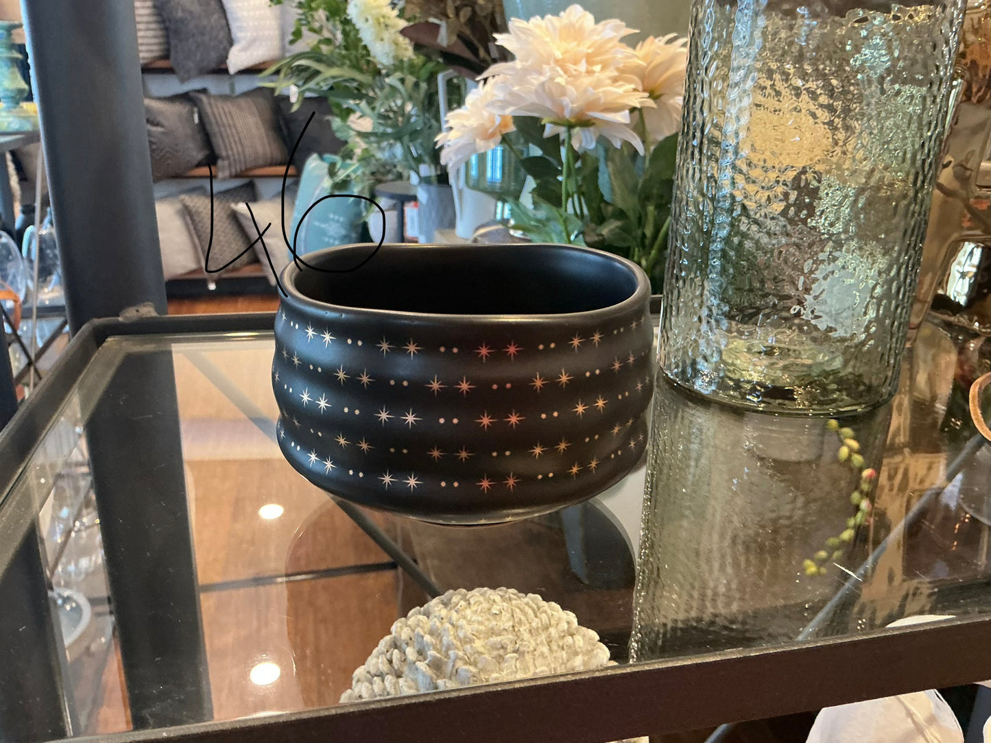 Black ceramic container