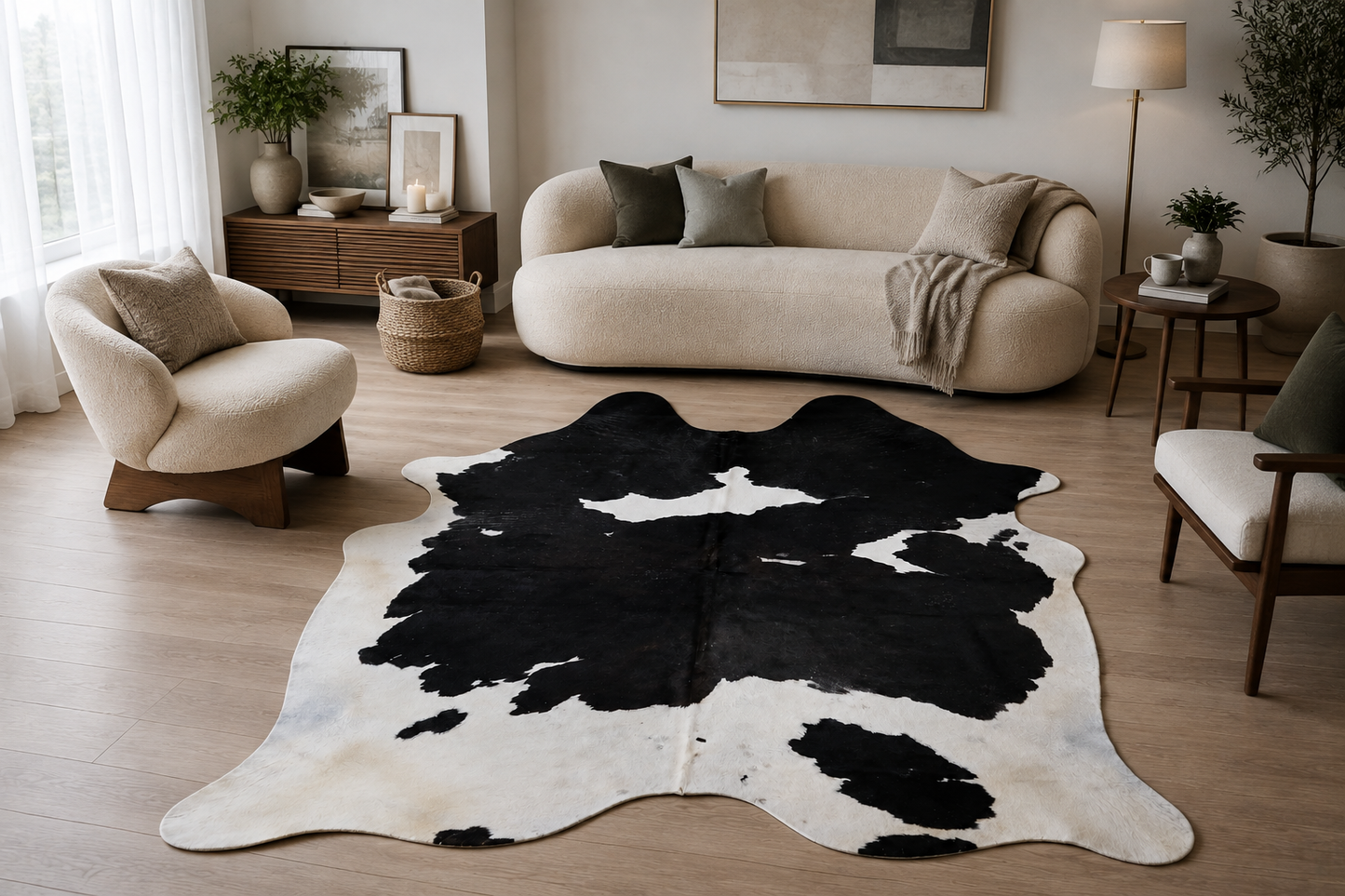 Natural Brazilian Cowhide 6' 9" x 7' 3"