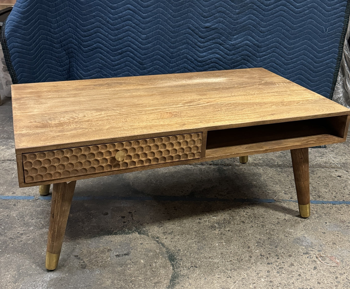 Engraved Geometric Patterned Coffee Table