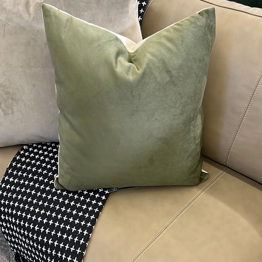 Green velvet throw