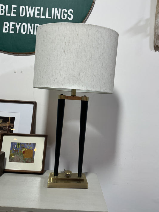 Lamp with black hardware