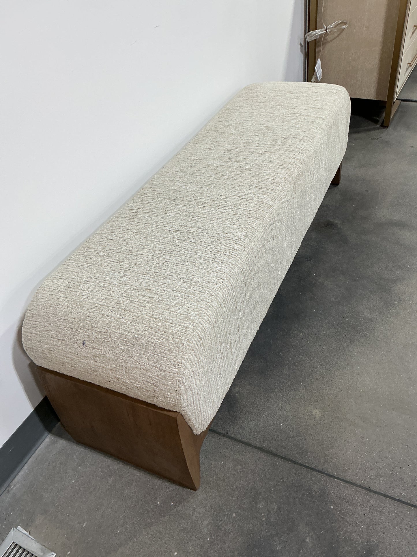 White wooden bench